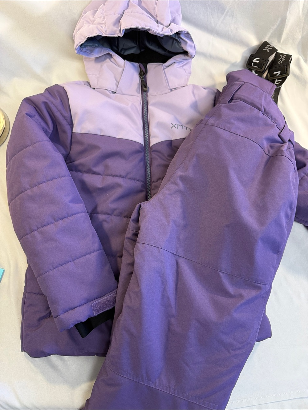 XMTN - NEW - Kids Two-Tone Purple Insulated Puffer Ski Jacket with pants